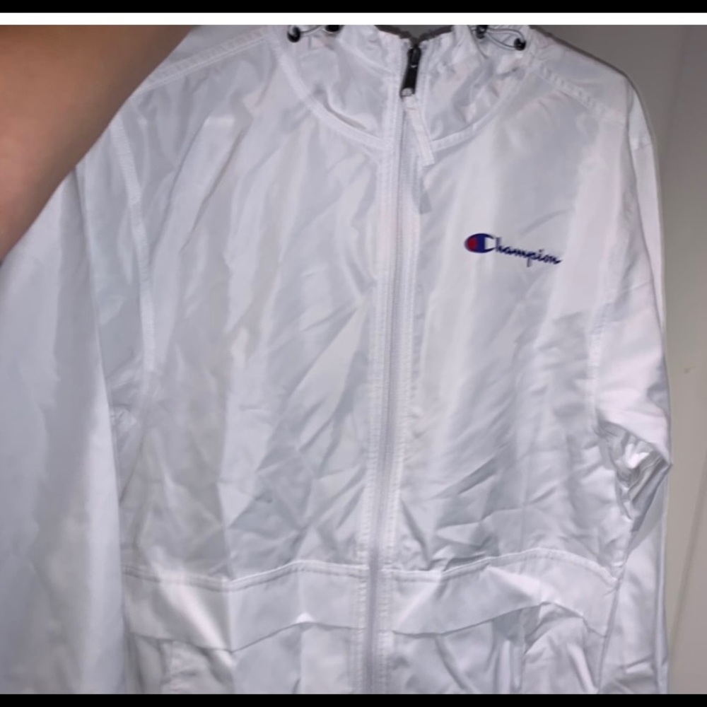 White champion oversized windbreaker